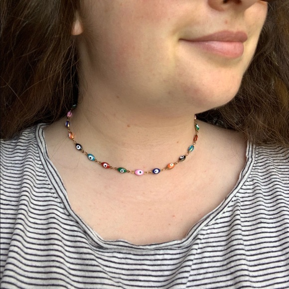 Colorful Evil Eye Choker - Picture 3 of 3